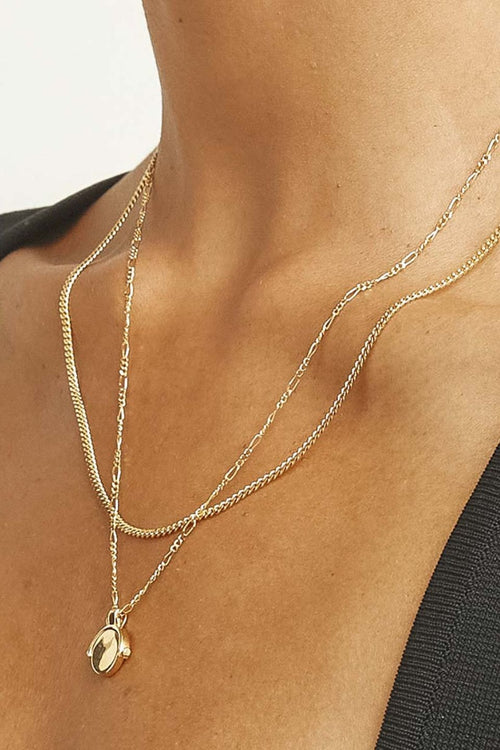 Curb 18k Gold Plated Chain Necklace ACC Jewellery Brie Leon   