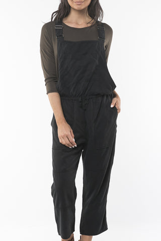 Rylee Black Cropped Wide Leg Overall WW Jumpsuit Foxwood   