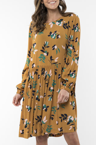 Freesia LS Floral Marigold Dress WW Dress Elm   