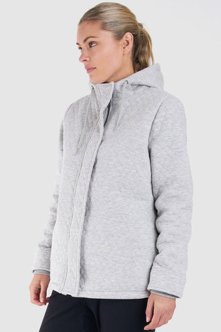 Cher Grey Quilted Hoodie Jacket WW Jacket Betty Basics   