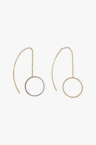 Circle Bar Thread Thru Earrings Gold ACC Jewellery Flo Gives Back 15% to Women In Need   