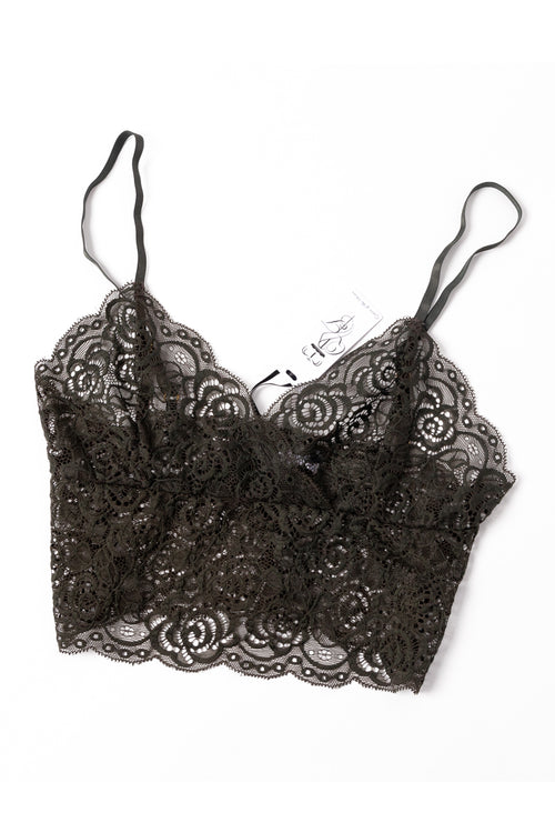 Strappy Black Lace Bralette ACC Intimates Queen of the Foxes   