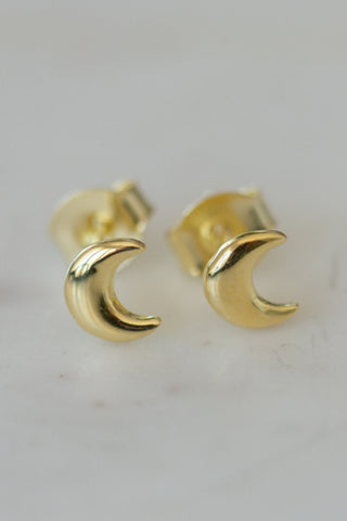 Luna Lover Stud Earrings Gold EOL ACC Jewellery Sophie   