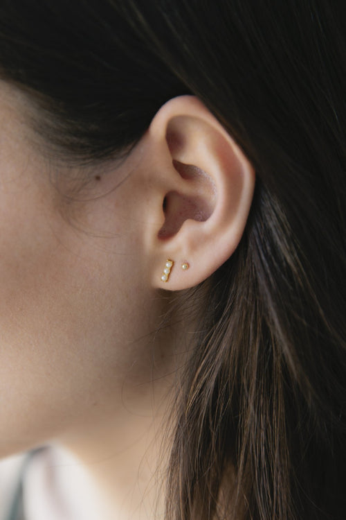 Pearl Bar Stud Earrings Gold ACC Jewellery Sophie   