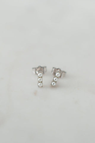 Drop Silver Pearl Small Studs EOL ACC Jewellery Sophie   