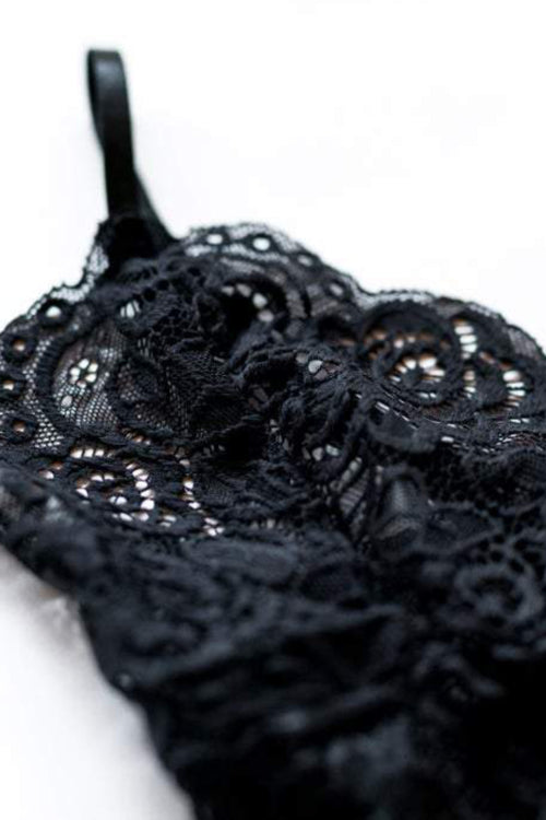 Strappy Black Lace Bralette ACC Intimates Queen of the Foxes   