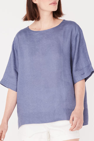 Boxy Linen Newport Blue Top WW Top Assembly Label   