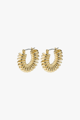 Sara Small Spiral Hoop Earrings Gold ACC Jewellery Pilgrim   