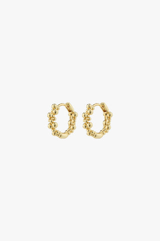 Solidarity Recycled Small Bubbles Hoop Earrings Gold ACC Jewellery Pilgrim   