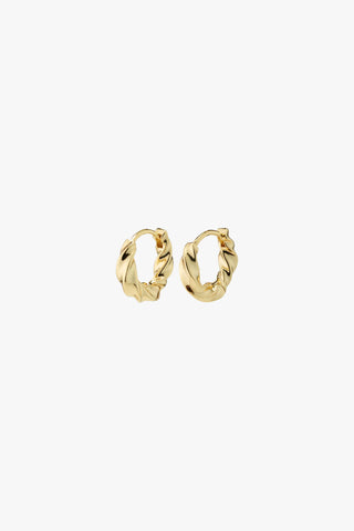 Taffy Recycled Small Swirl Hoop Earrings Gold ACC Jewellery Pilgrim   