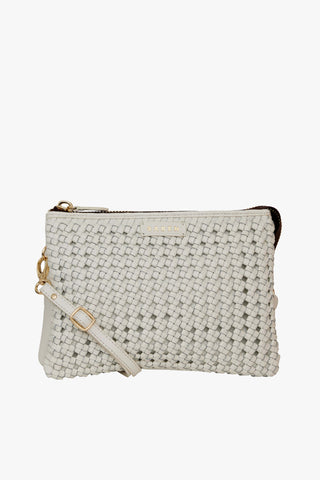 Tilly's Big Sis Crossbody White Braid Leather Clutch Bag ACC Bags - All, incl Phone Bags Saben   