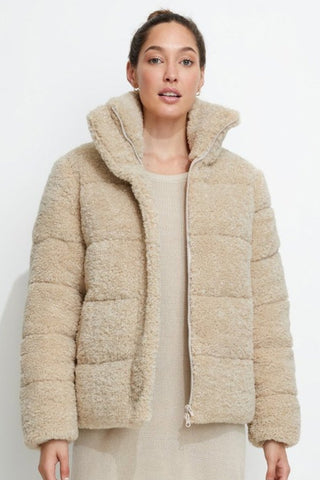 Golden Years Biscotti Sherpa Puffer Jacket WW Jacket Unreal Fur   