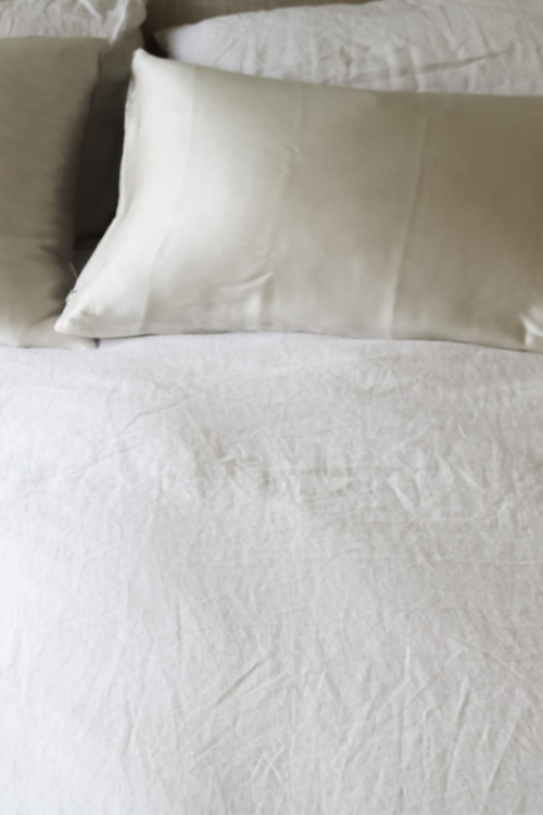 100% Silk Beauty Pair Pillowcases Milk 48x73cm HW Linen - Teatowel, Table, Bedding, Towel Home Lab   