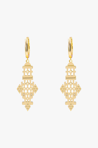 Florence Gold Pendant Earrings ACC Jewellery Silver Linings   