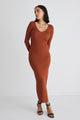 Form Copper Fitted Rib Knit Dress