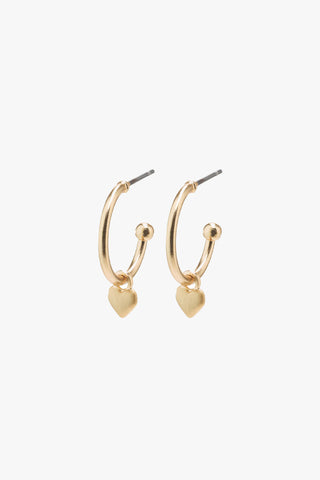 Sophia Heart Sleeper Stud Earrings Gold ACC Jewellery Pilgrim   