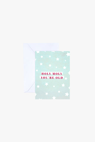 Holy Moly Grey with White Star Greeting Card HW Greeting Cards Papier HQ   