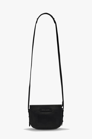 In Her Command Curved Base Black Cross Body Bag With Stud Detail ACC Bags - All, incl Phone Bags Status Anxiety   