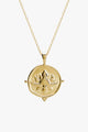 Blooming 18k Yellow Gold Plated Medallion Lotus EOL Necklace
