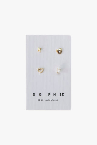 Love You Gold Stud Earring Set ACC Jewellery Sophie   