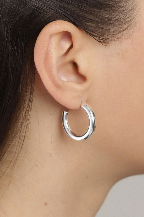 Maddie Pi Silver Chunky Hoop Earrings ACC Jewellery Pilgrim   