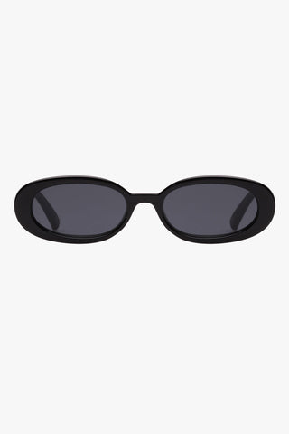 Outta Love Oval Black Smoke Lens Sunglasses ACC Glasses - Sunglasses Le Specs   