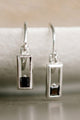 Realm Silver Square Sleeper EOL Earring with Black Garnet