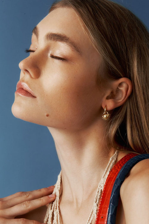 Solida Charm 18k Gold Plated Huggie Earrings ACC Jewellery Brie Leon   