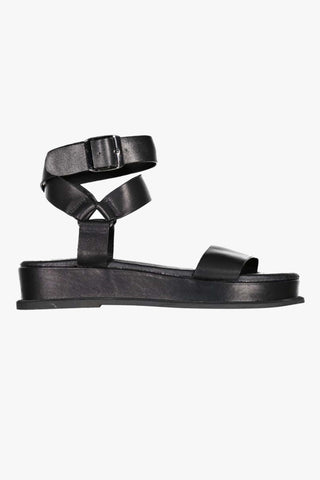 Trigger Flatform Black Gladiator Leather Sandal ACC Shoes - Slides, Sandals Minx   