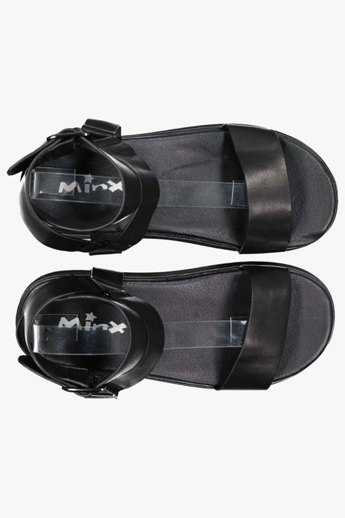 Trigger Flatform Black Gladiator Leather Sandal ACC Shoes - Slides, Sandals Minx   