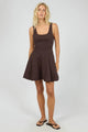 Blakely Brown Denim Sleeveless Mini Dress