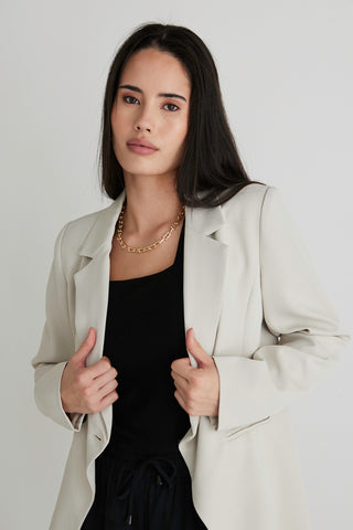 Harper Cloud Textured Double Breasted Blazer