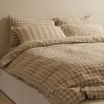 gingham linen duvet