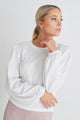 Annabelle Winter White Puff Sleeve Soft Textured Knit Top