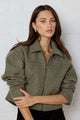 Dune Khaki Boucle Zip Front Jacket