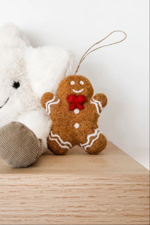 felt gingerbread man decoration