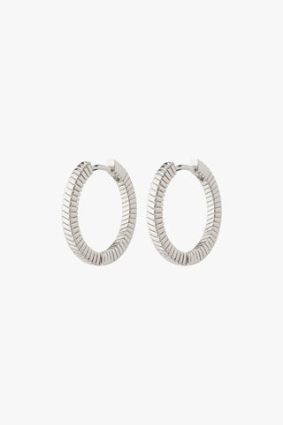 Dominique Flat Snake Silver Hoop Recycled Earrings ACC Jewellery Pilgrim   