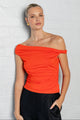 Nightlife Blood Orange Stretch Off Shoulder Top
