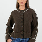 Habitual Chocolate Crewneck Cardigan