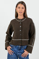 Habitual Chocolate Crewneck Cardigan
