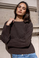 Veracious Chocolate Crewneck Relaxed Jumper