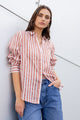 Narrative Ochre Stripe Semi Sheer Long Sleeve Shirt