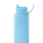 Ceramic Reusable Sky Blue 1ltr Bottle with Flip Lid