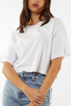 Relaxed White Crop SS Tee