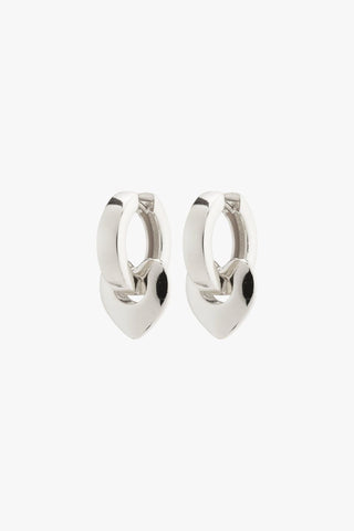 Wave Recycled Chunky Heart Hoops Silver-Plated Earrings ACC Jewellery Pilgrim   