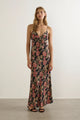 Kalinda Black Floral Strappy Low Back Maxi Dress