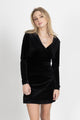 Luxe Black Velvet LS Mini Dress