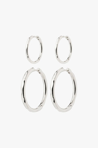 Eve Hoop 2-in-1 Set Silver-Plated Earrings ACC Jewellery Pilgrim   