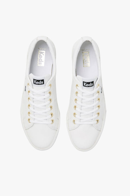 Jump Kick Duo White Leather Low Sneaker ACC Shoes - Sneakers Keds   