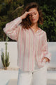 Construct Pink Cream Stripe Oversized Shirt